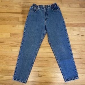 Vintage LLBean Waist Comfort Mom High Rise Tapered Medium Wash Jeans 10 Cotton